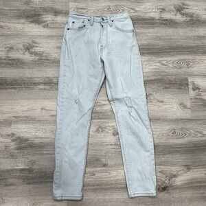 Levi 501XX Distressed Light Wash Jeans Ripped Knee Denim Casual‎ Everyday